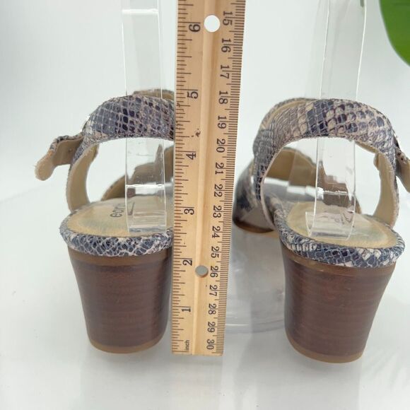 Earth Murano Haze Sandals Women' 9.5 Taupe Multi Snake Ankle Strap Block Heel - Picture 8 of 16